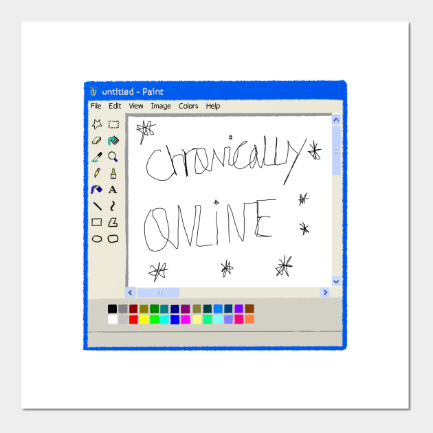 Chronically online MS Paint drawing Y2k Aesthetic Posters and Art